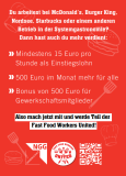 Fast Food Workers United - Kleiner Flyer mit Forderungen