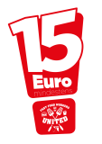 Pappschild Fast Food Workers United „15 Euro mindestens“