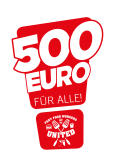 Pappschild Fast Food Workers United „500 Euro fr alle”